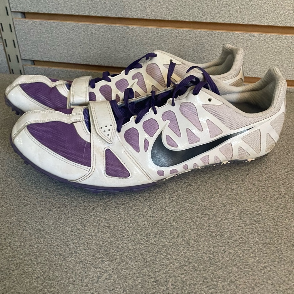 Men Nike Zoom Rival S Purple White Track Field Spikes Sprint Running Shoes Sz 11